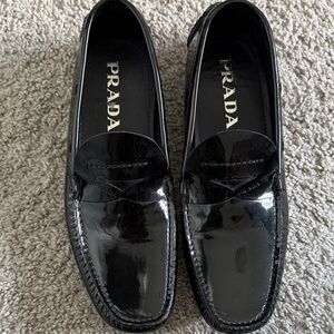Prada Black Patent Leather Loafers